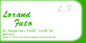 lorand futo business card